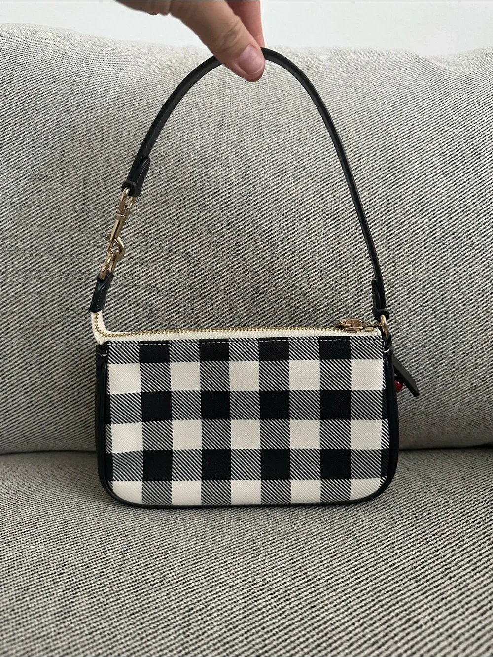 Coach Nolita 19 With Gingham Print And Charm CEN01